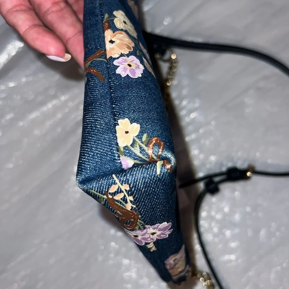 EUC Coach Floral Crossbody Bag - Blue - Picture 13 of 14